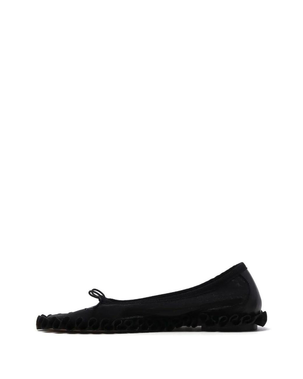 Simone Rocha Black Ruffled-Detail Ballet Flats