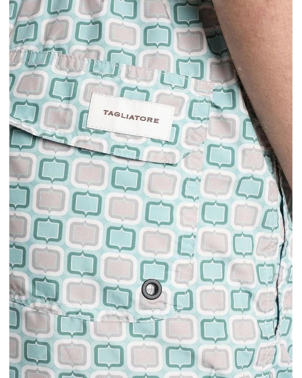 Tagliatore Blue Short De Bain À Imprimé Géométrique for men