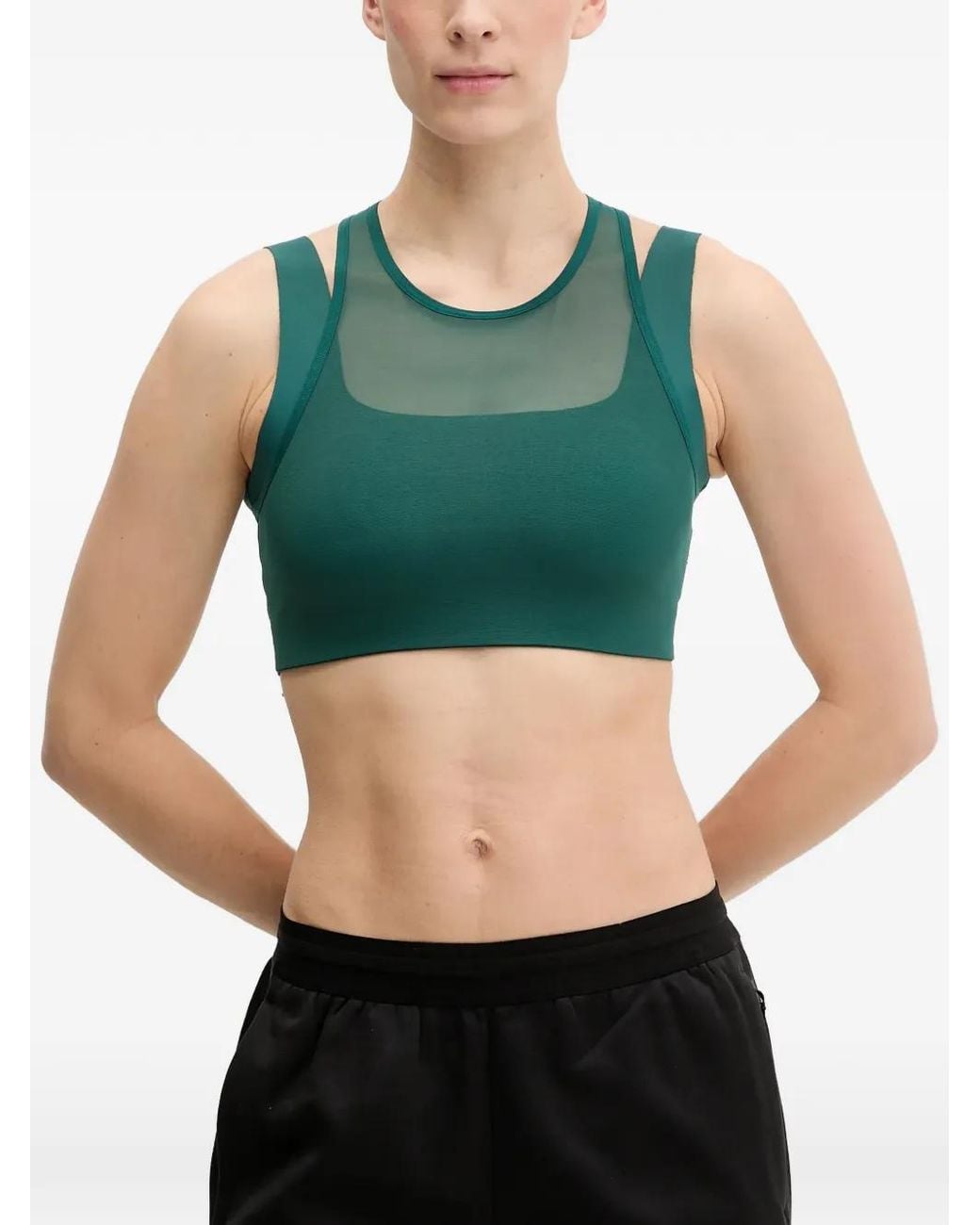 The North Face Green Refina Double-Layer Sports Bra
