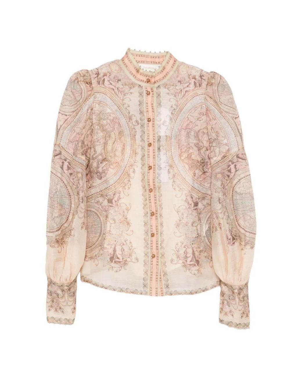 Zimmermann Natural Ascent Printed Puff-Sleeve Blouse