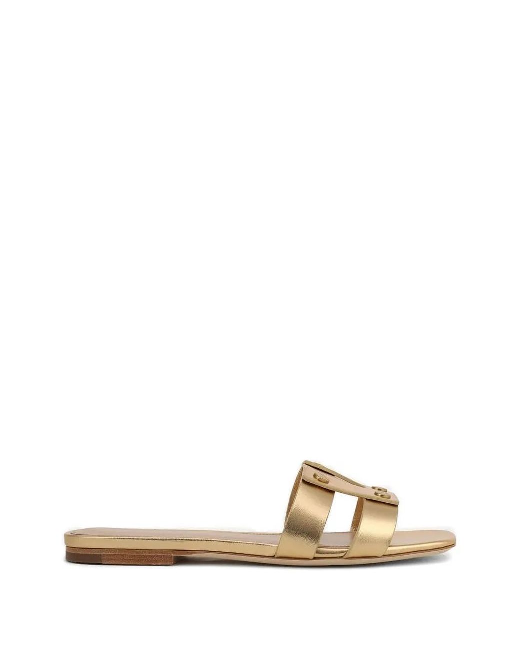 Veronica Beard Metallic Strap Logo Sandals
