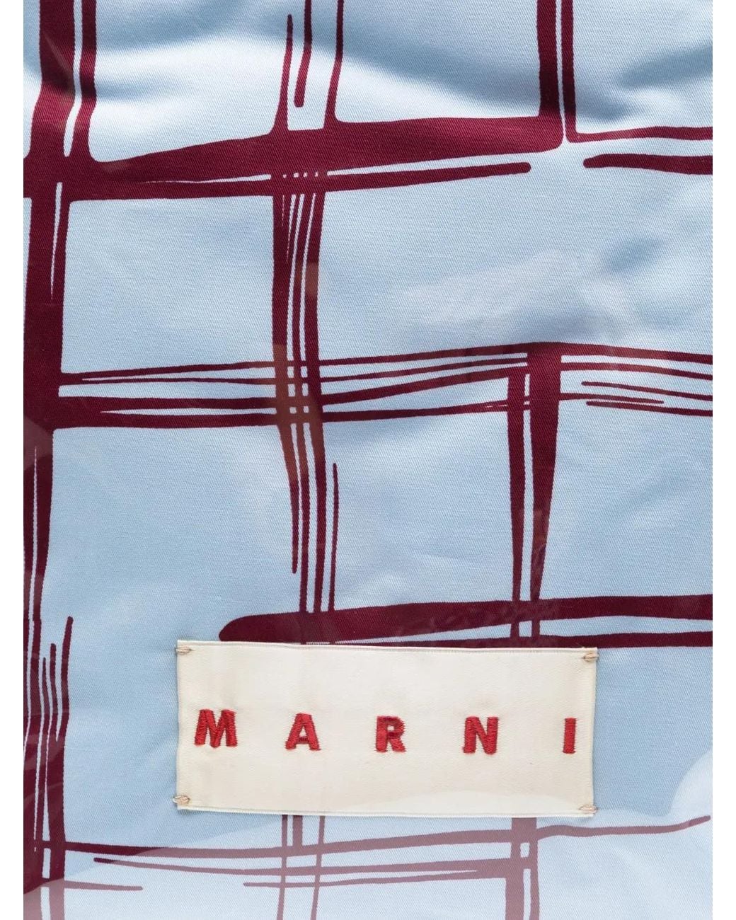 Borsa Tote A Quadri di Marni in Blue da Uomo