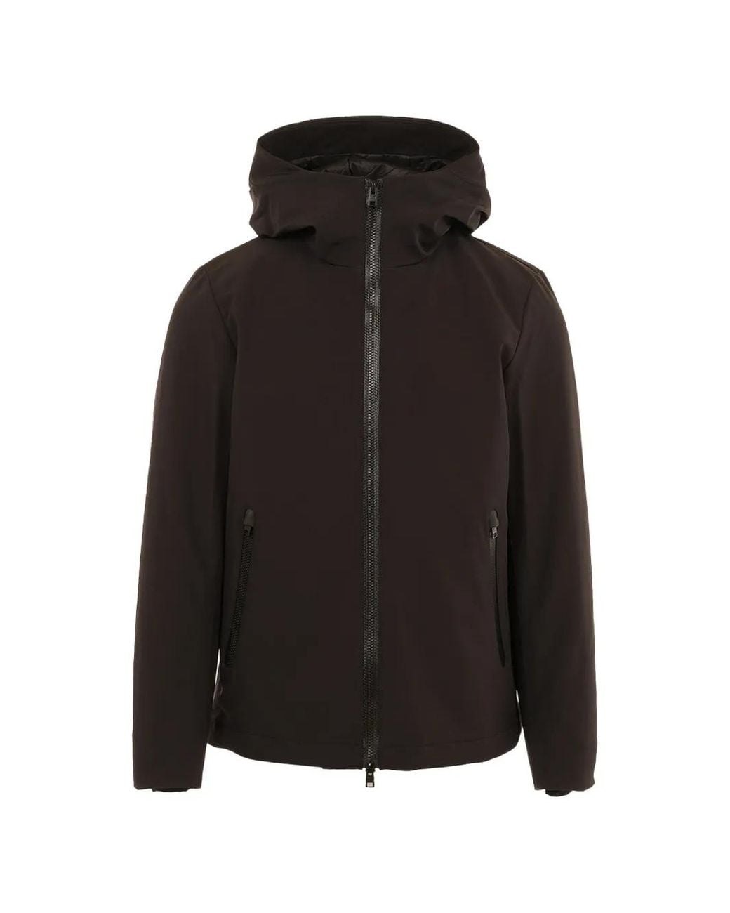 Woolrich Black Zip-Up Hooded Jacket for men