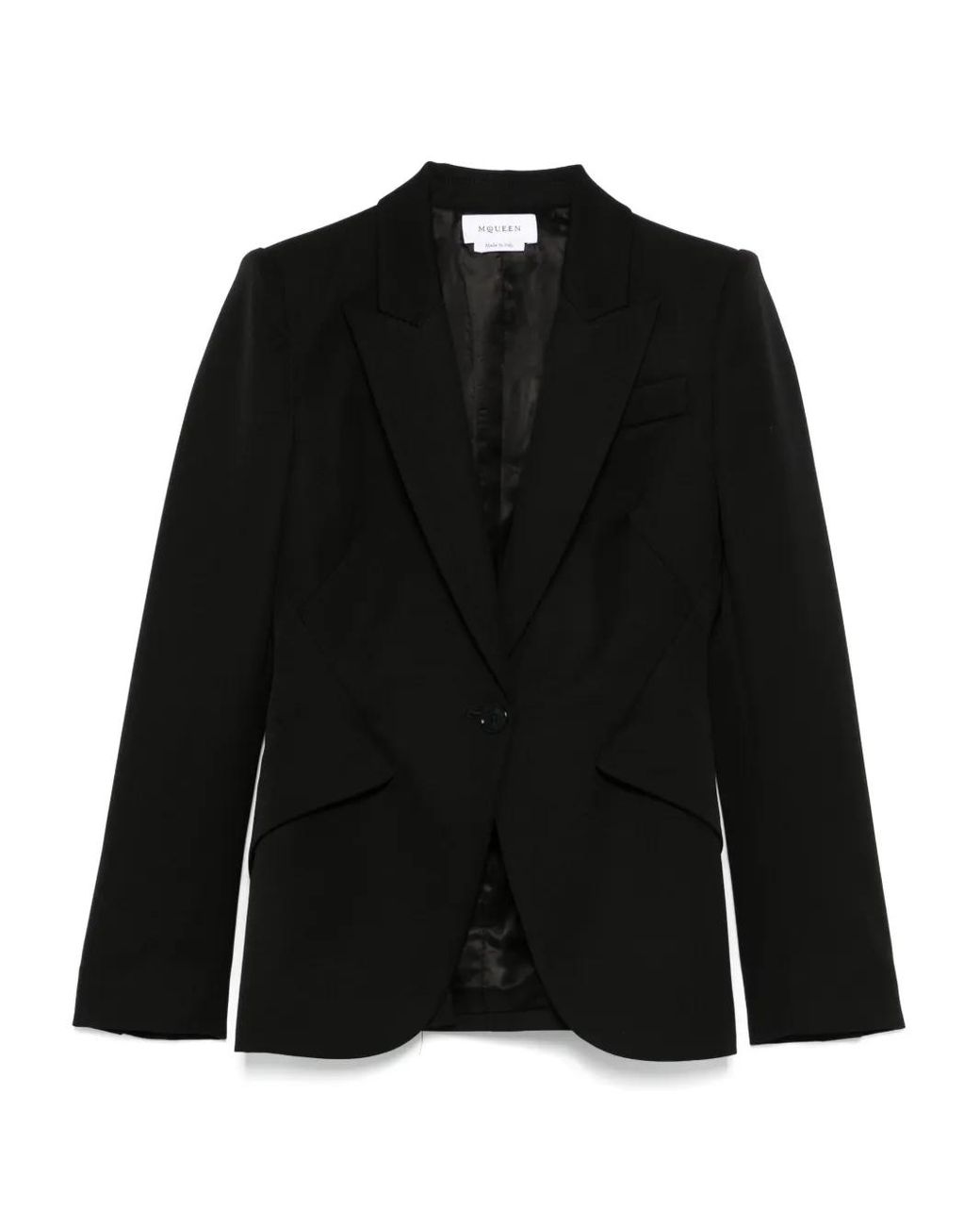 McQueen Black Wool Single-Breasted Blazer
