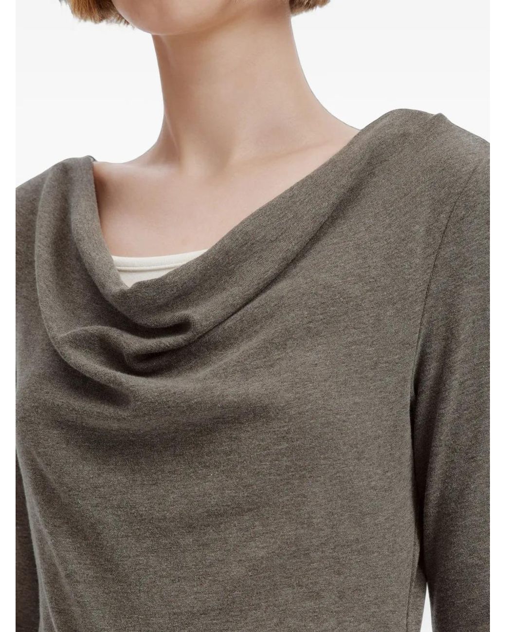 B+ AB Gray Cowl-Neck Layered T-Shirt