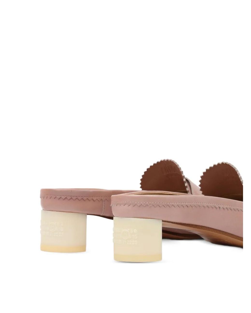 MM6 by Maison Margiela Pink Penny-Strap Leather Mules