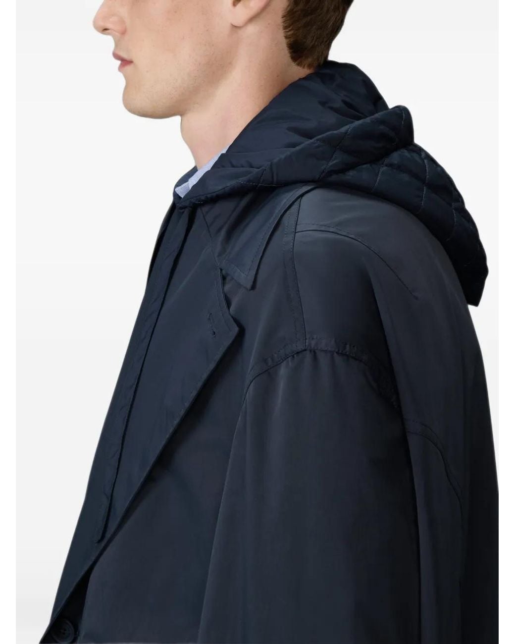 Thom Browne Blue Cocoon Windbreaker Coat for men