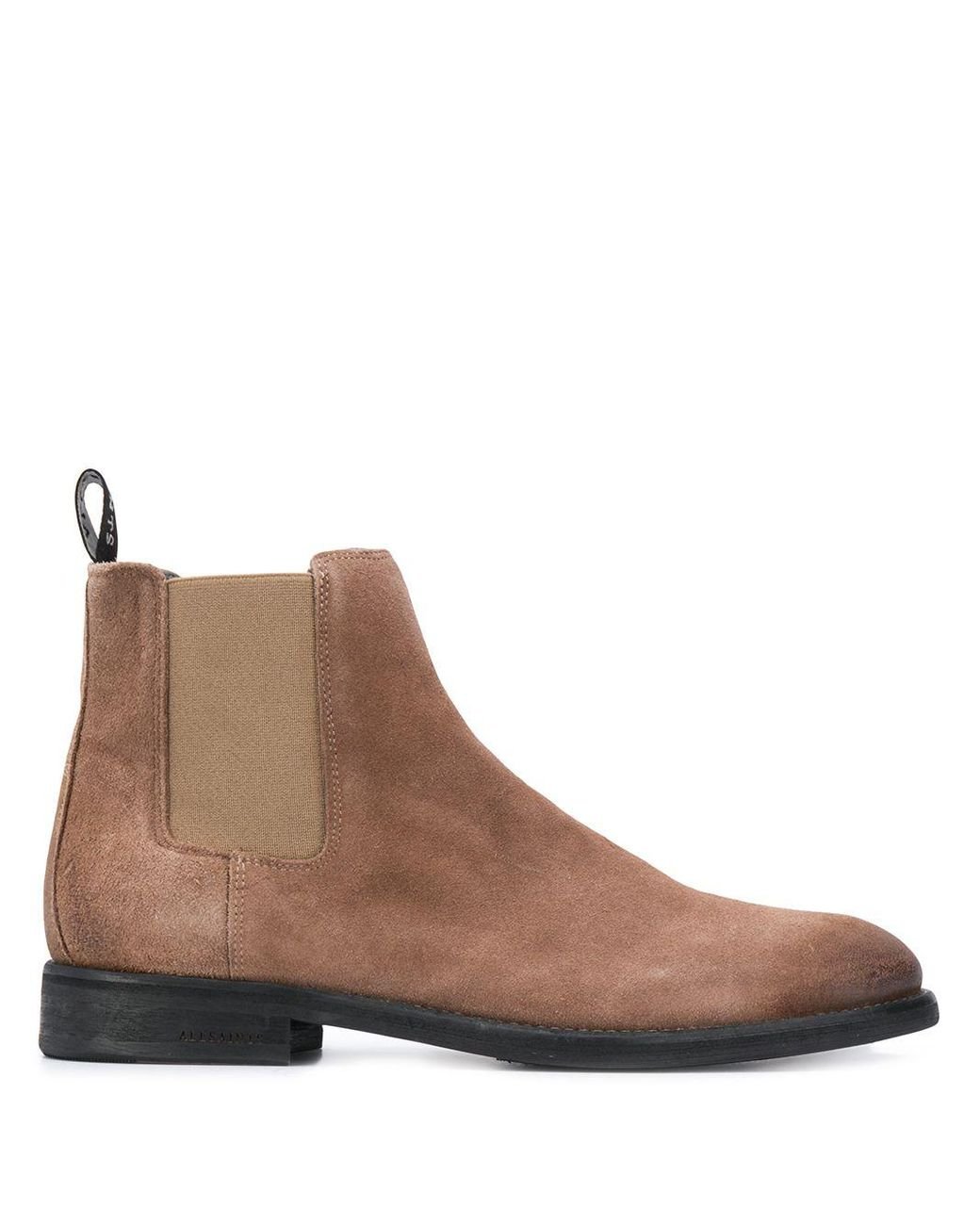 AllSaints Harley Suede Chelsea Boots in Brown for Men - Lyst
