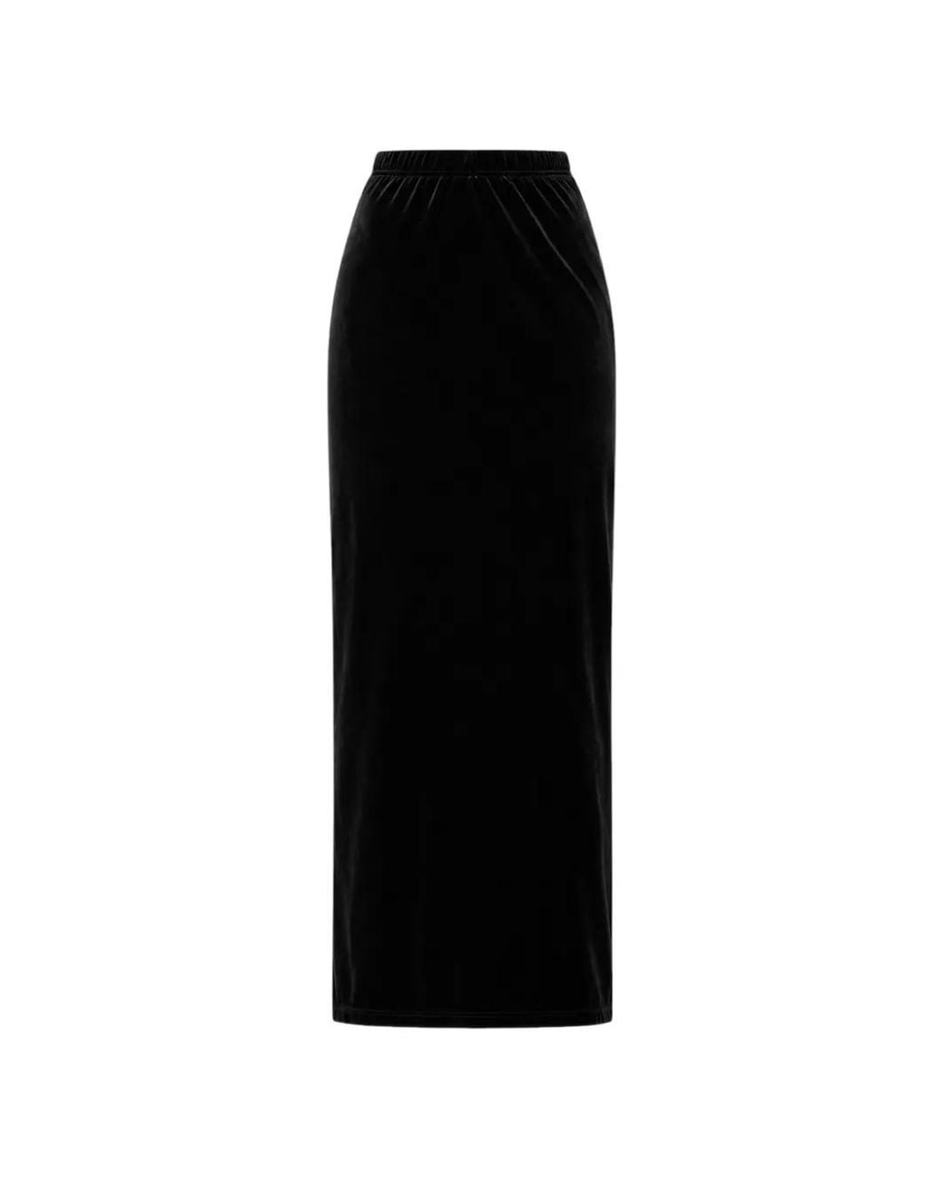 Vetements Black Velvet Rear-Slit Maxi Skirt