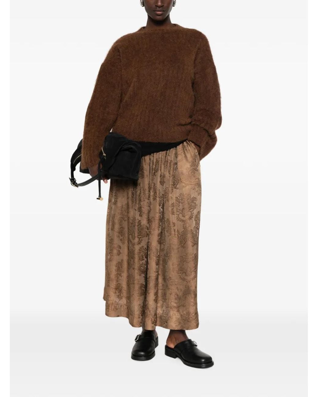 Uma Wang Brown Pull À Effet Brossé
