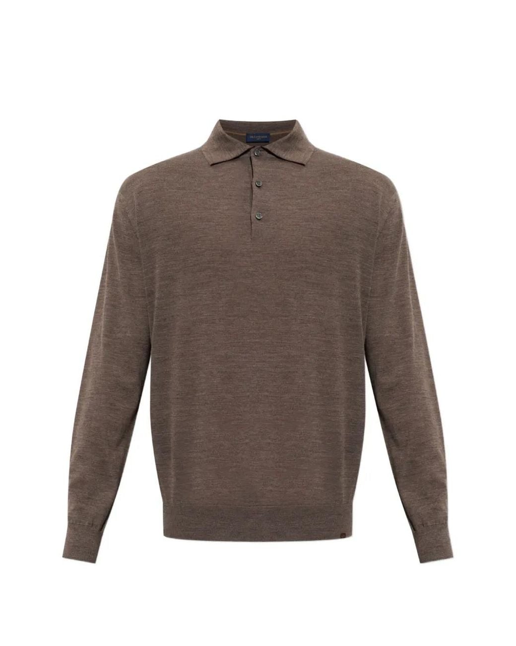 Paul & Shark Brown Long-Sleeve Polo Shirt for men
