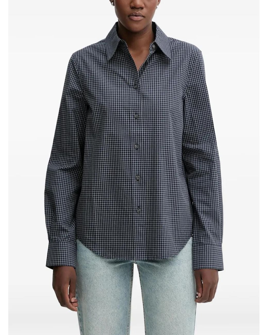 Miss Sixty Gray Checked Buttoned Shirt