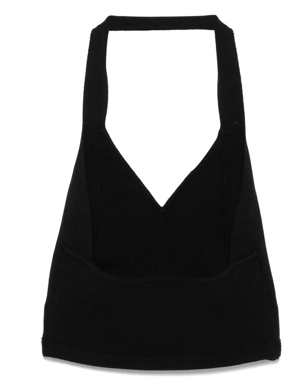 Wardrobe NYC Black V-Neck Ribbed Top