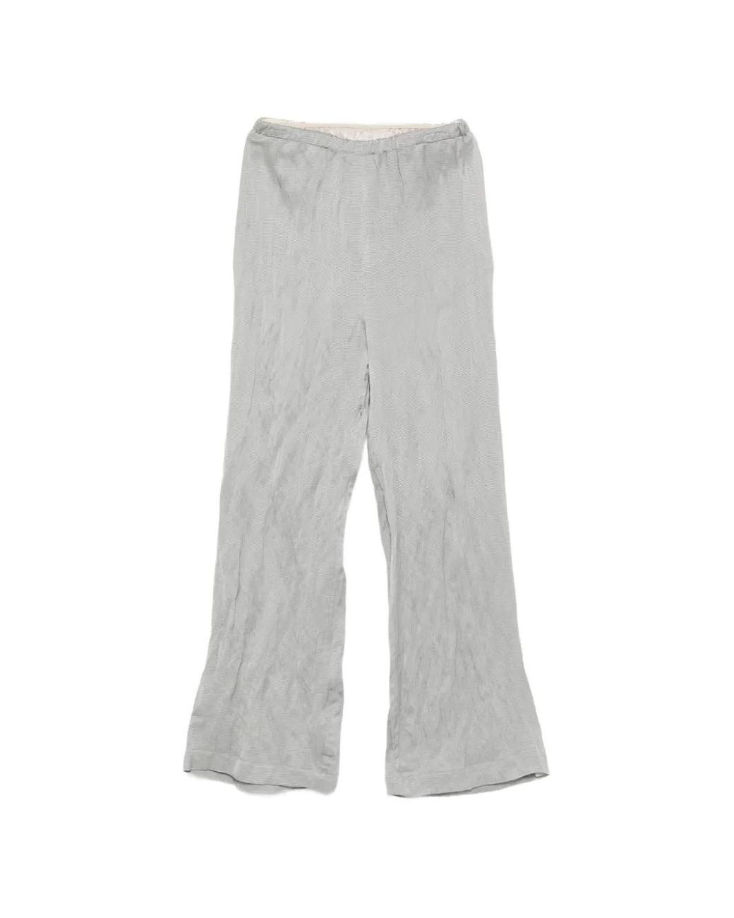 Alysi White Striped Pocket Trousers