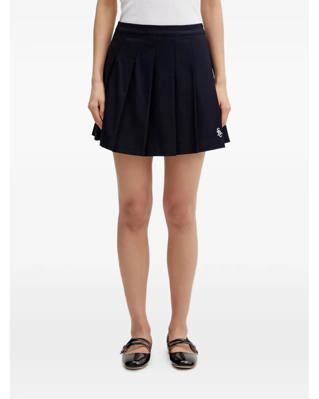 Sporty & Rich Black Pleated Skirt