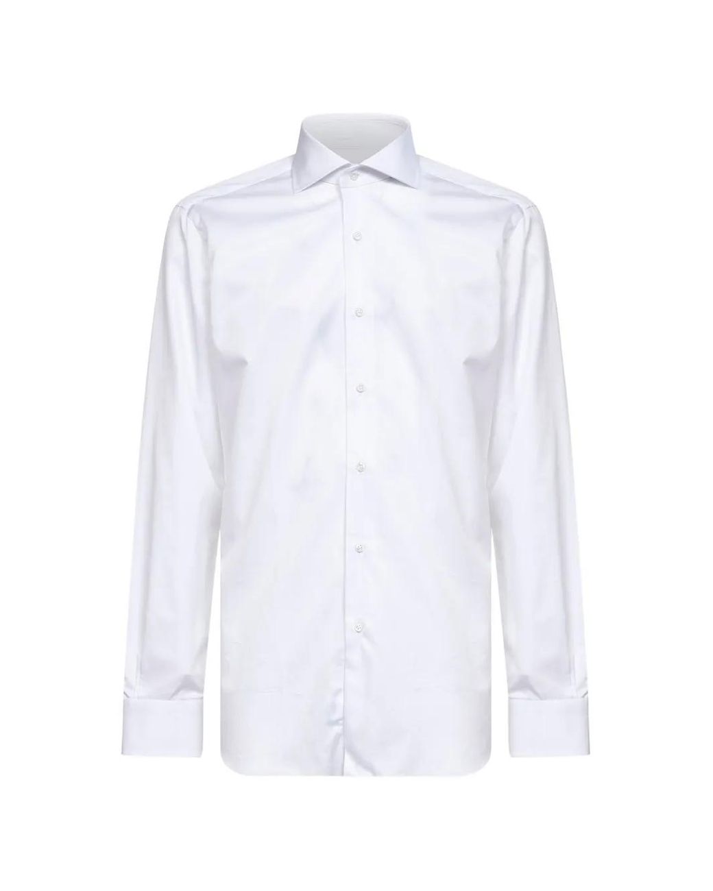 Barba Napoli White Chemise À Boutonnière Sur Le Devant for men