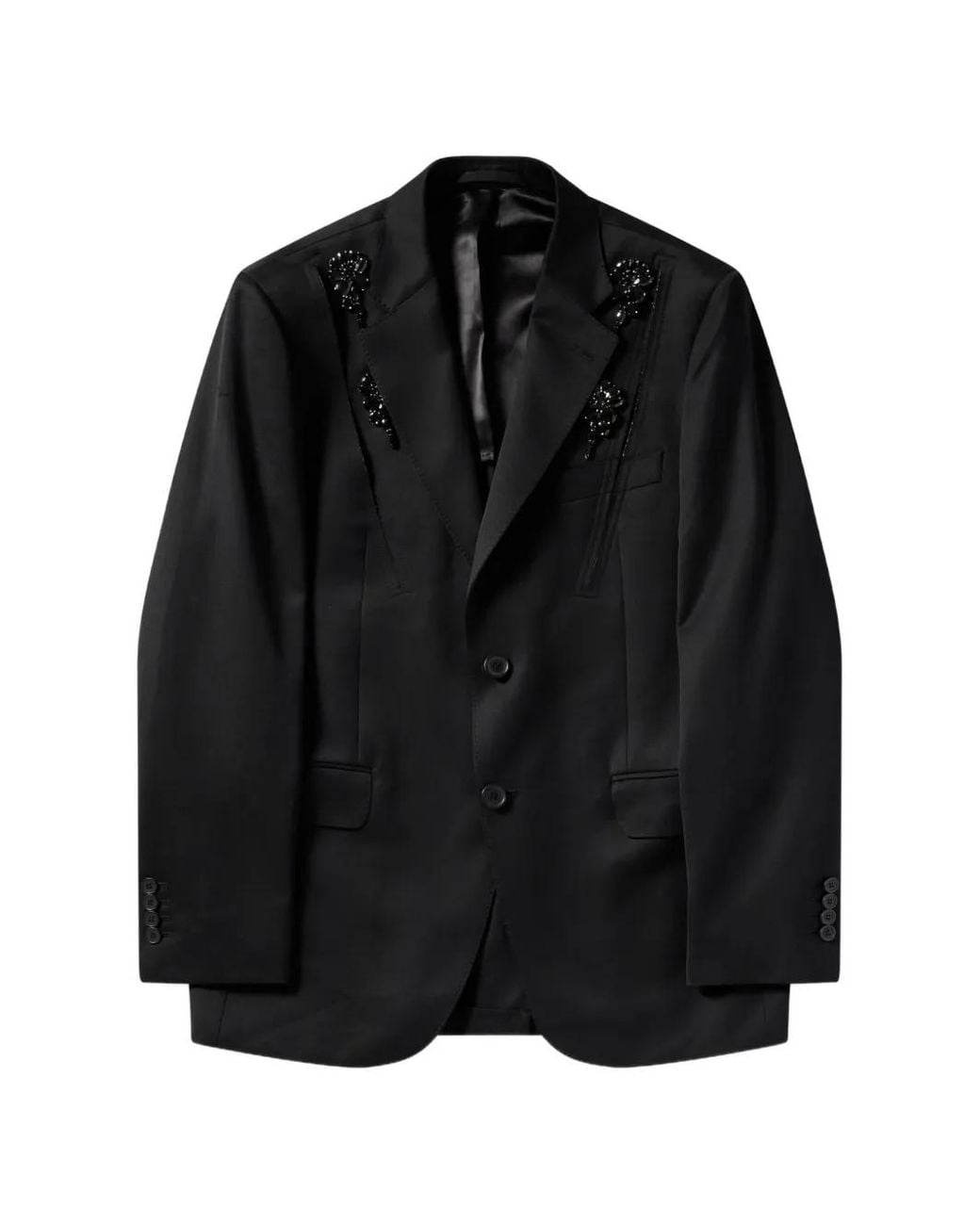 Simone Rocha Black Embellished Structured Blazer for men