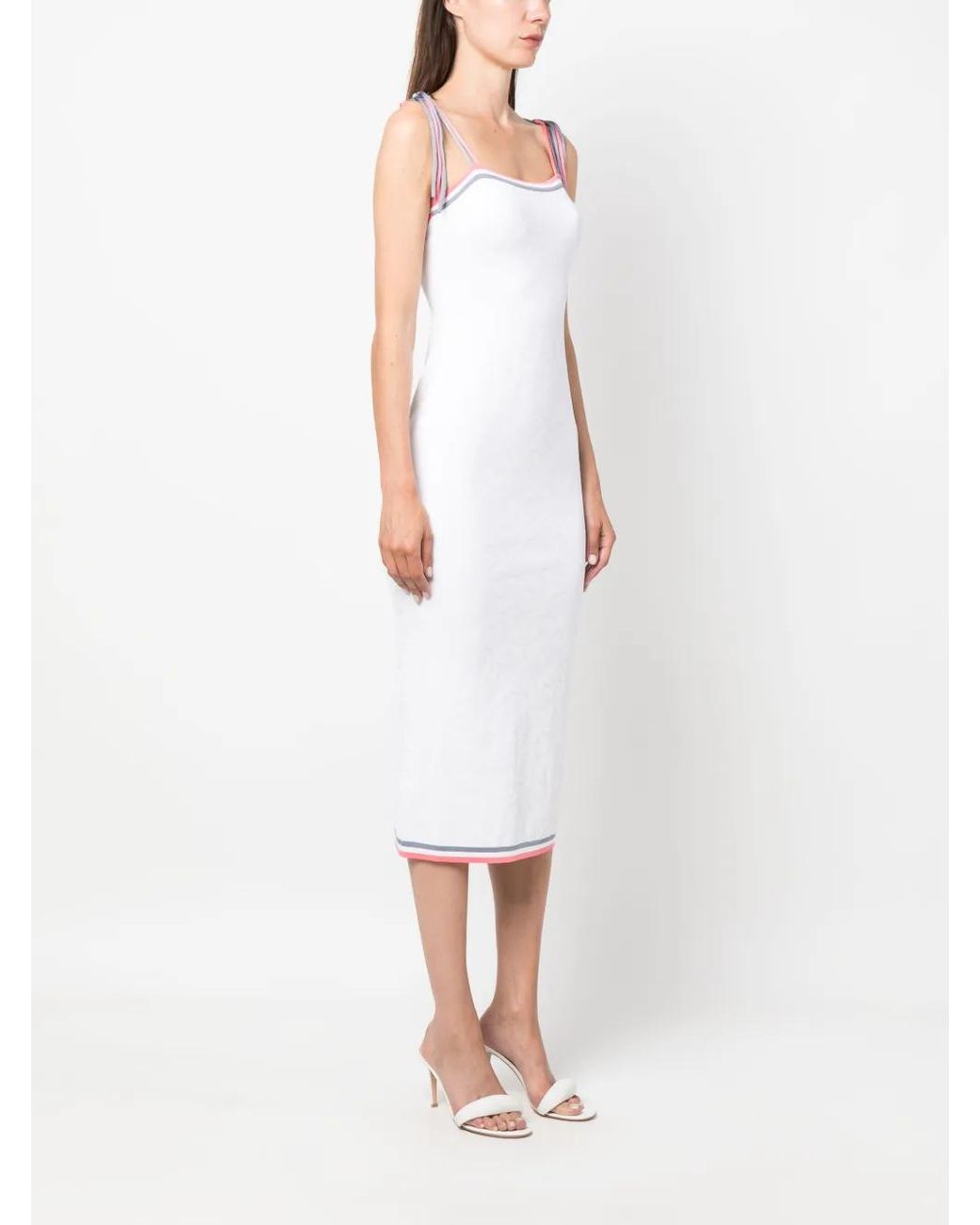 Fendi White Ff Midi Dress