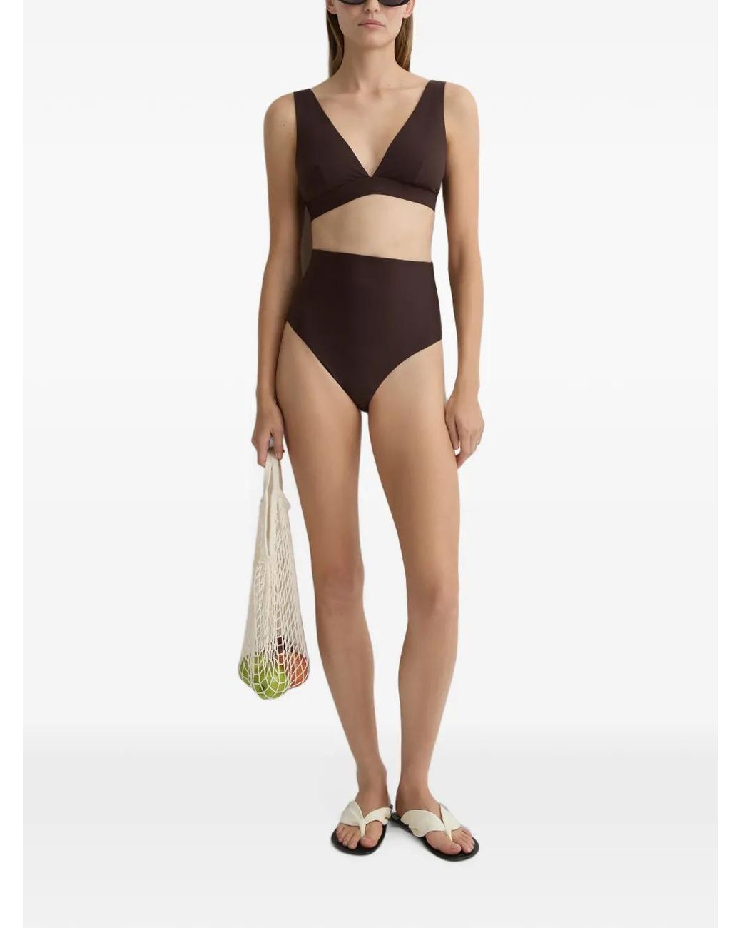 Bondi Born Brown Lya Plunge-Neck Bikini Top