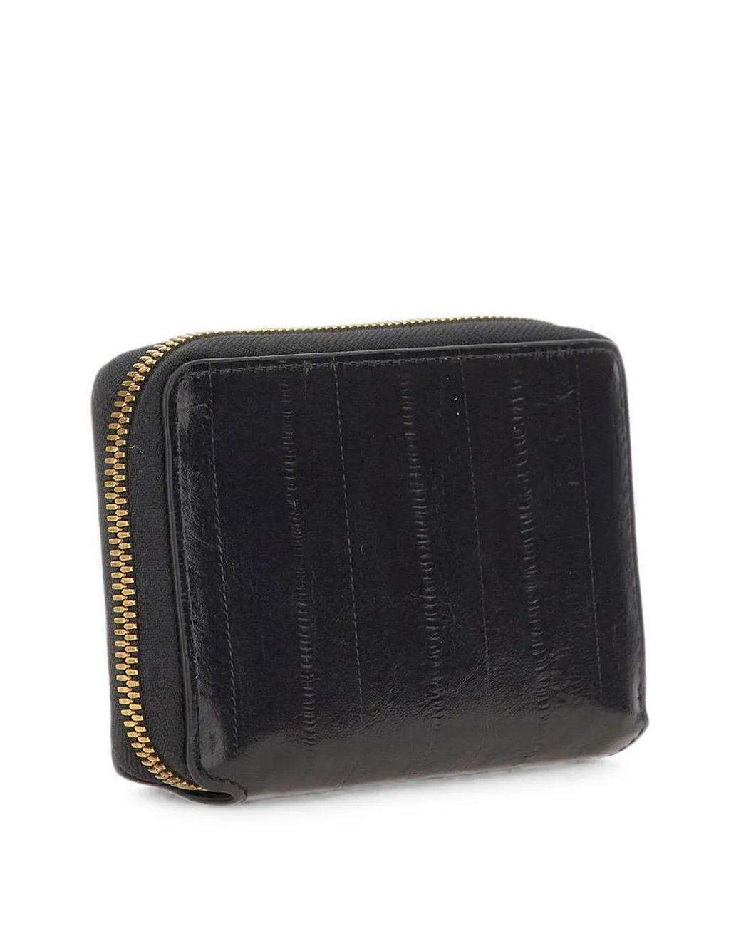 Gianni Chiarini Black Small Eel-Print Leather Wallet