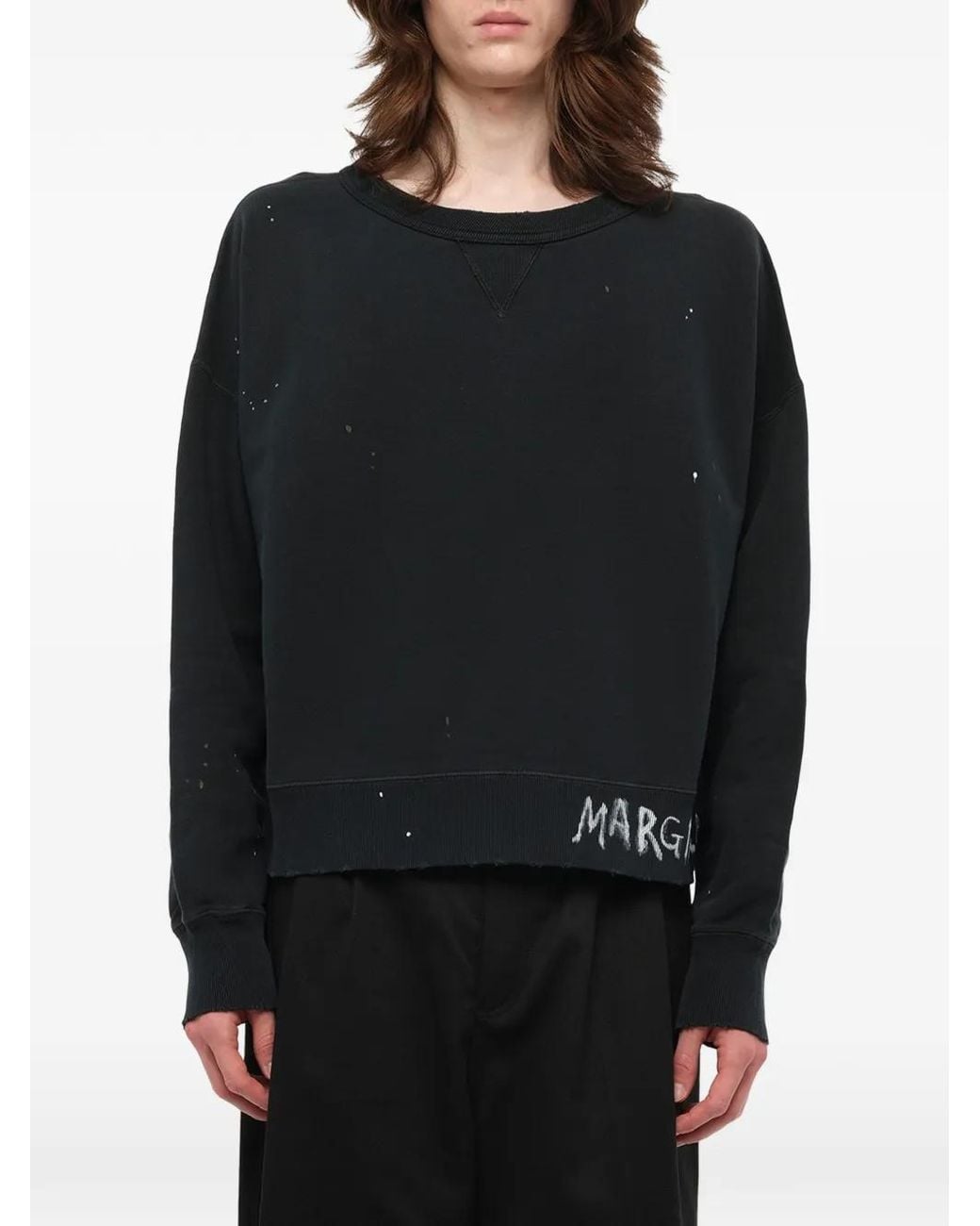 Maison Margiela Gray Logo-Print Sweatshirt for men