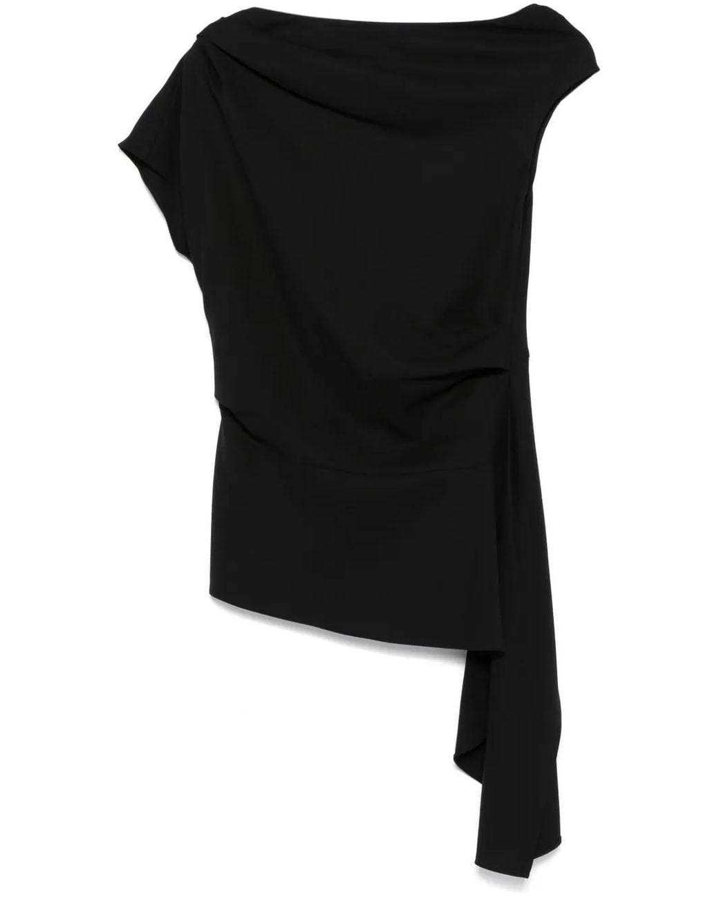 Jonathan Simkhai Black Pleat-Detailed Top