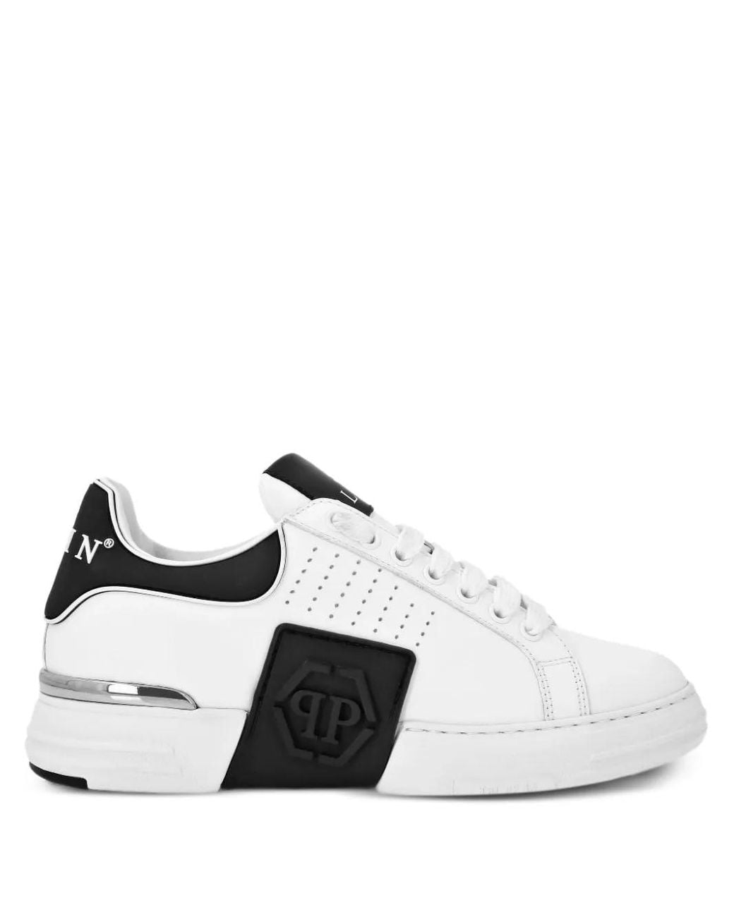 Philipp Plein Metallic Phantom Kick$ Perforated Sneakers for men