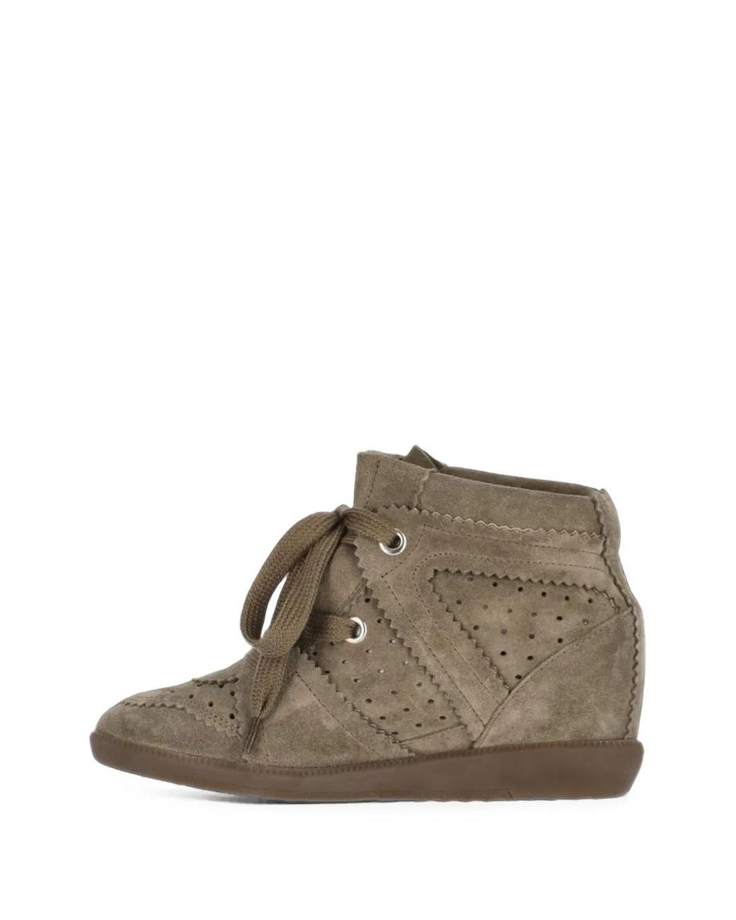 Isabel Marant Brown Bobbie" Wedge Sneakers Taupe
