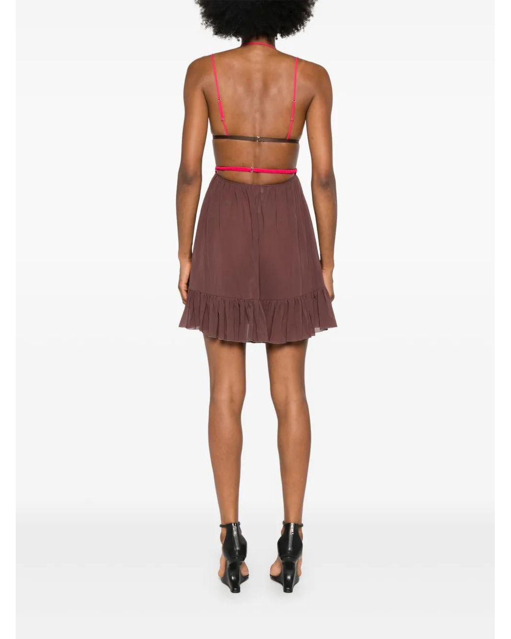 Nensi Dojaka Purple Cut-Out Mini Dress
