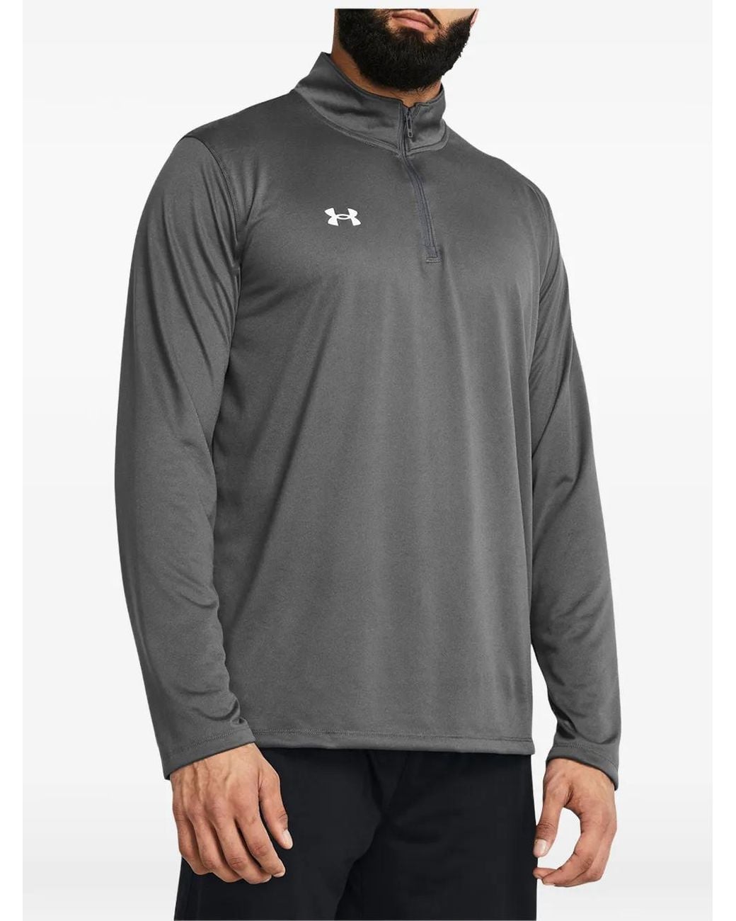 Under Armour Gray Team Tech Quarter-Zip Sweatshirt for men