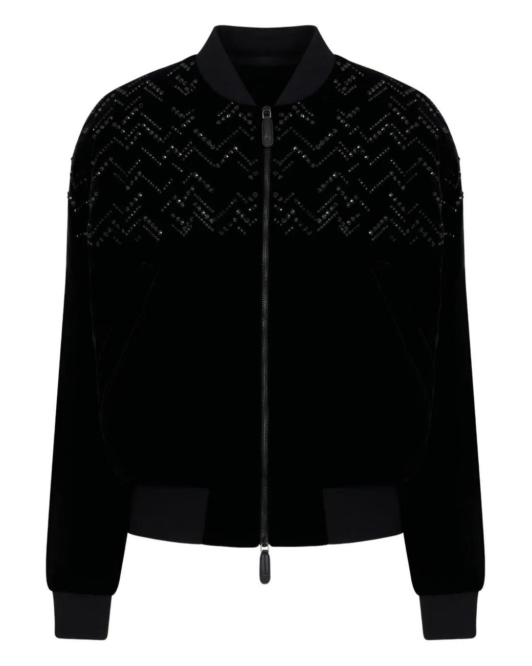 Giorgio Armani Black Embellished Bomber Jacket for men