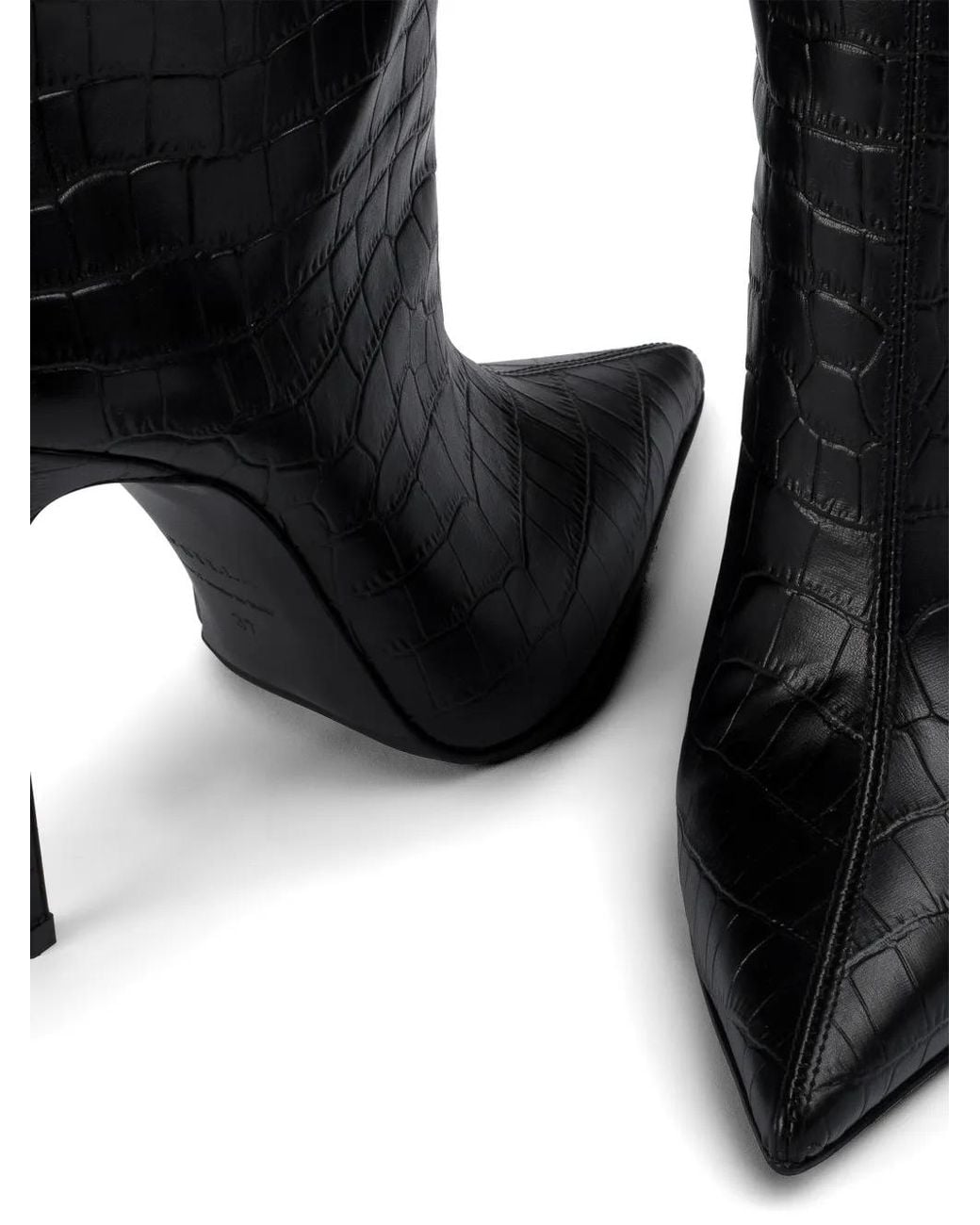 Le Silla Black Eva Croc-Effect Boots