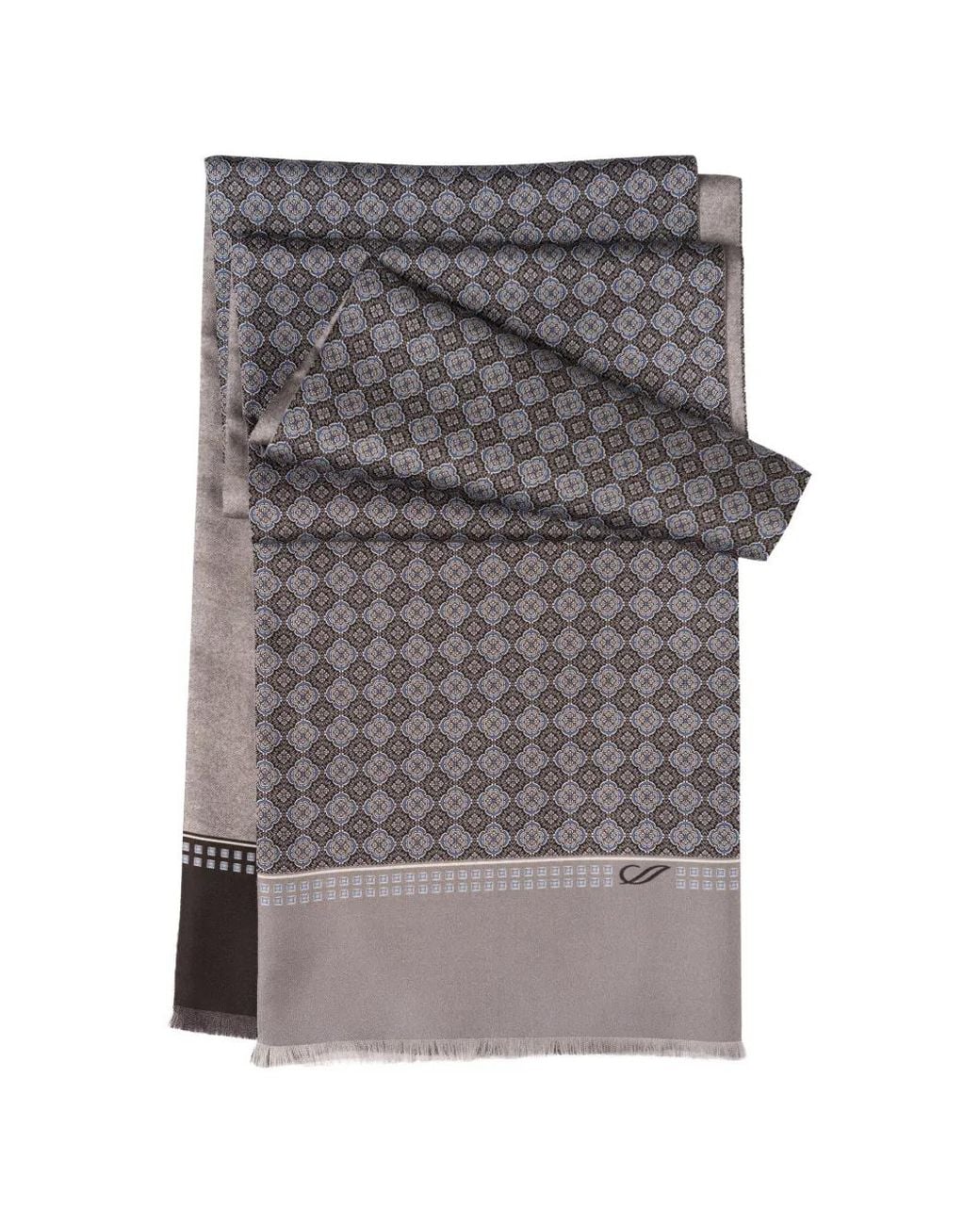 Elizabetta Gray Palazzo Medallion-Print Reversible Scarf for men