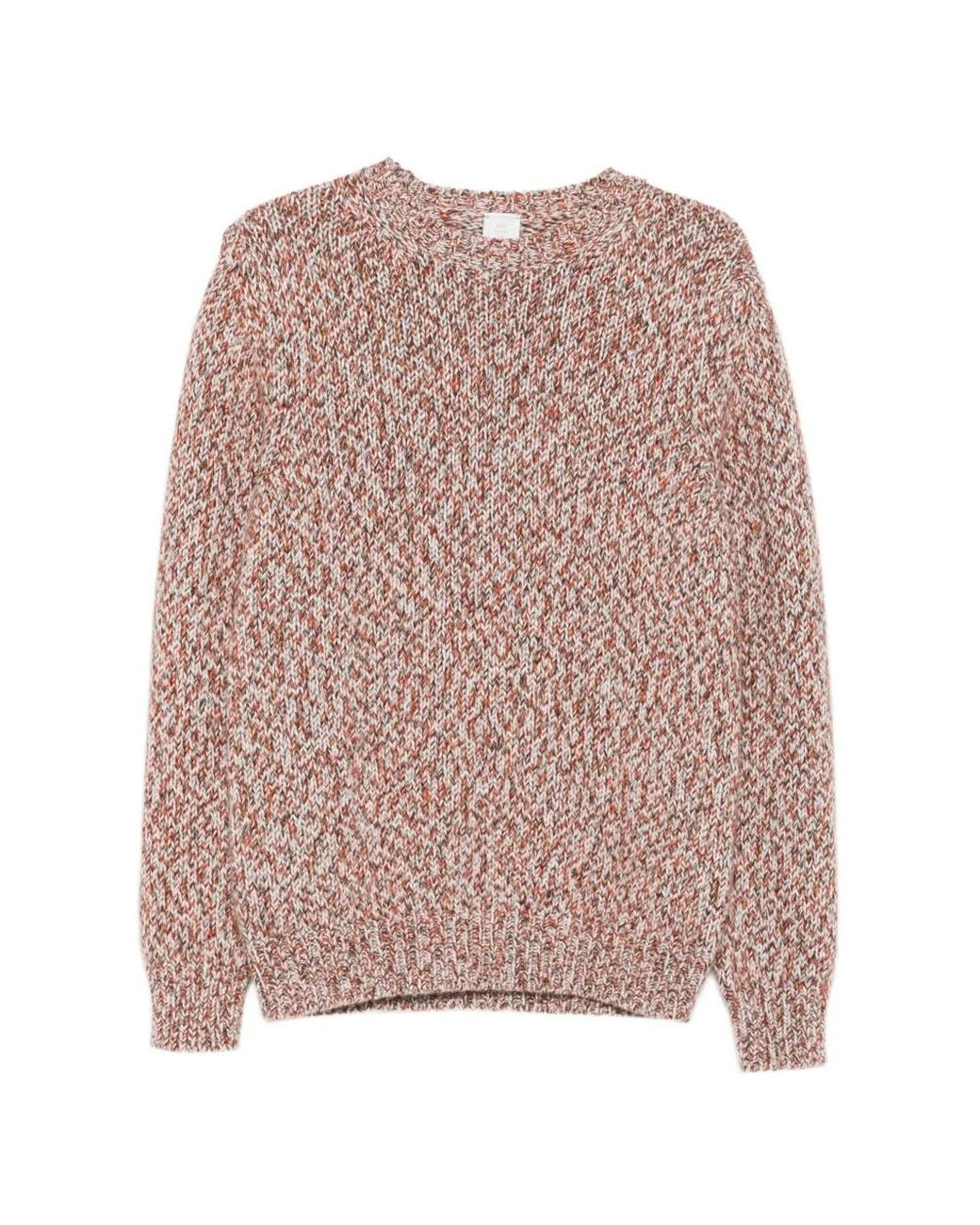 Eleventy Pink Long-Sleeve Crew Neck Sweater for men