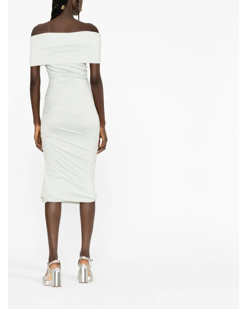 Philosophy Di Lorenzo Serafini White Gathered Midi Dress