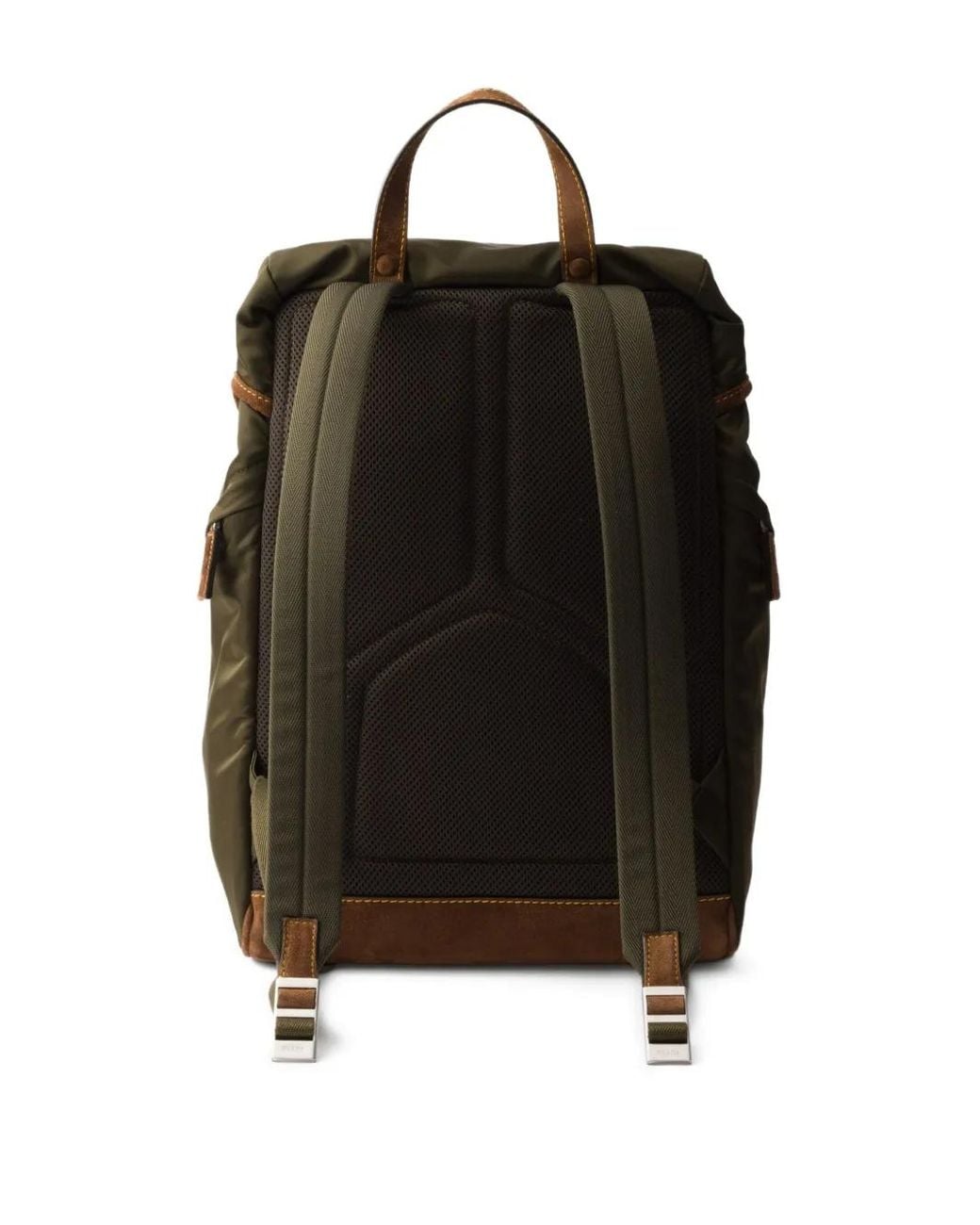 Prada Black Re-Nylon And Leather Backpack for men