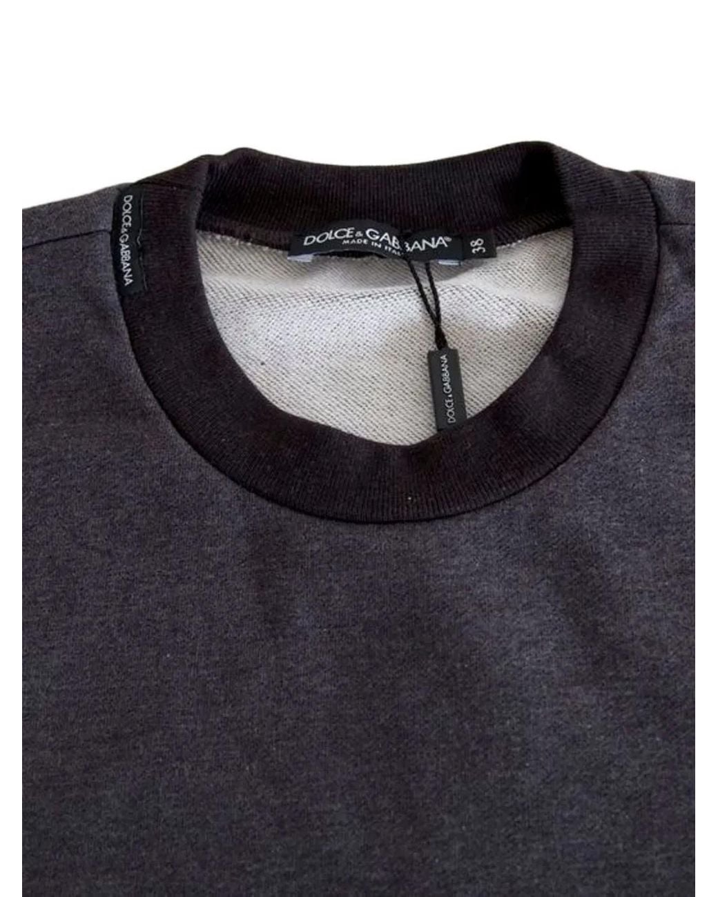 Dolce & Gabbana Gray Crew-Neck Sweatshirt