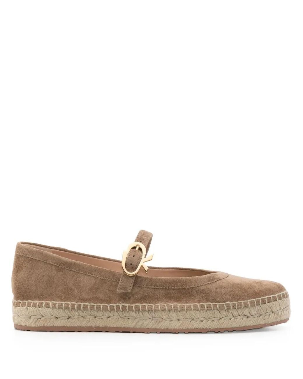 Gianvito Rossi Brown Elda Mary-Jane Espadrilles