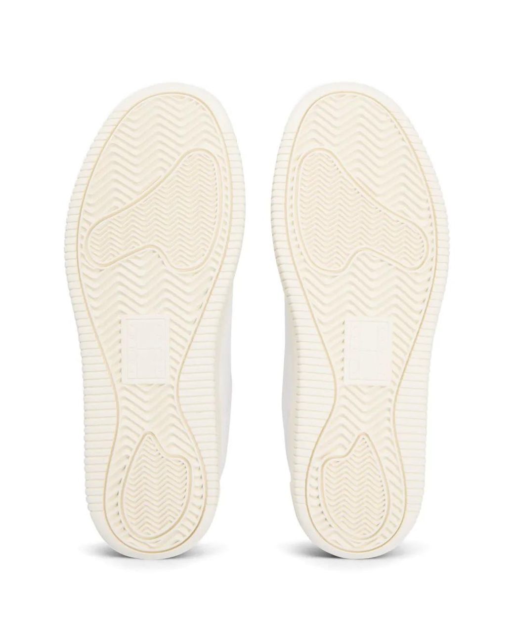 Tommy Hilfiger White Logo-Patch Perforated Sneakers