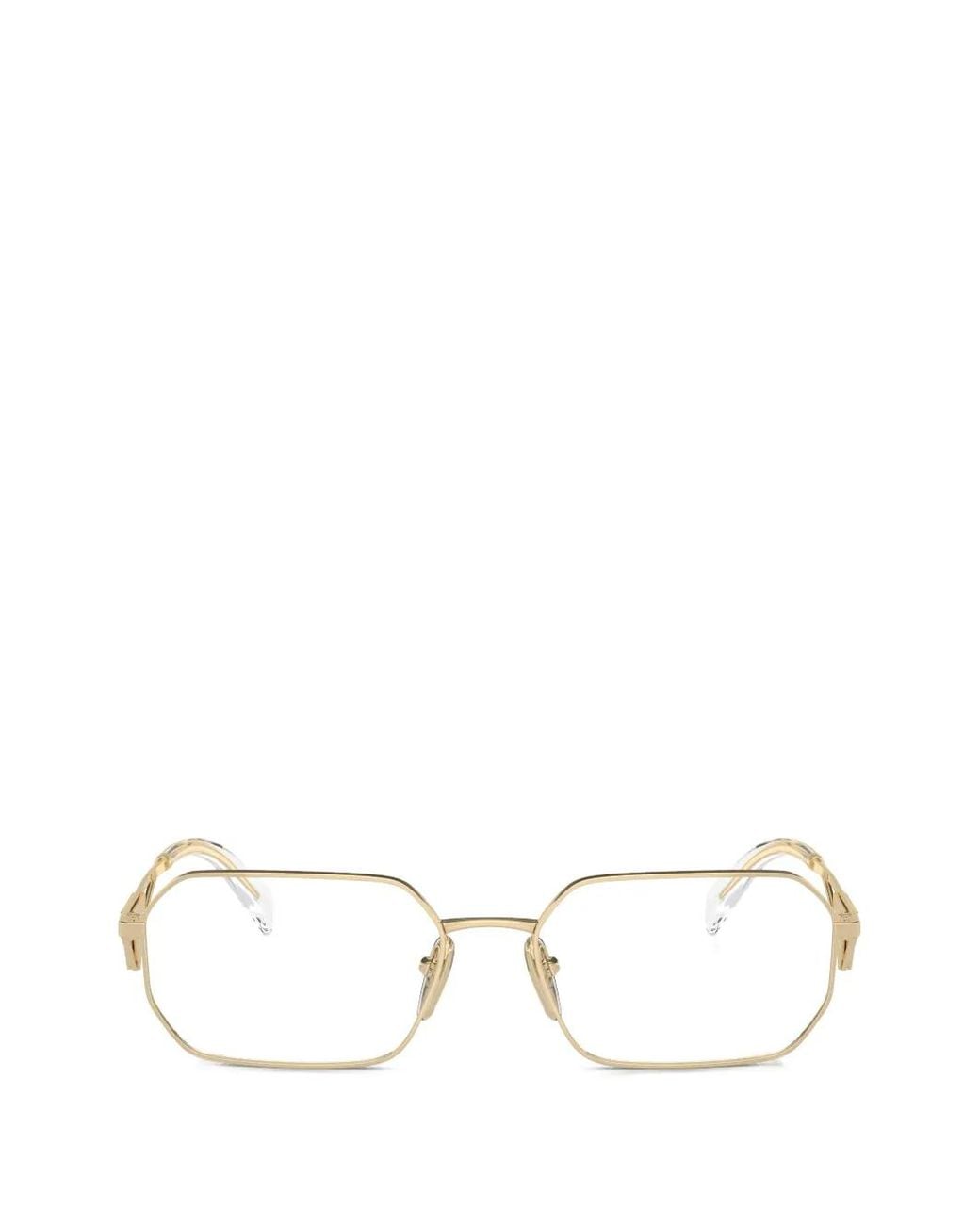 Prada White Brille Mit Geometrischem Logo