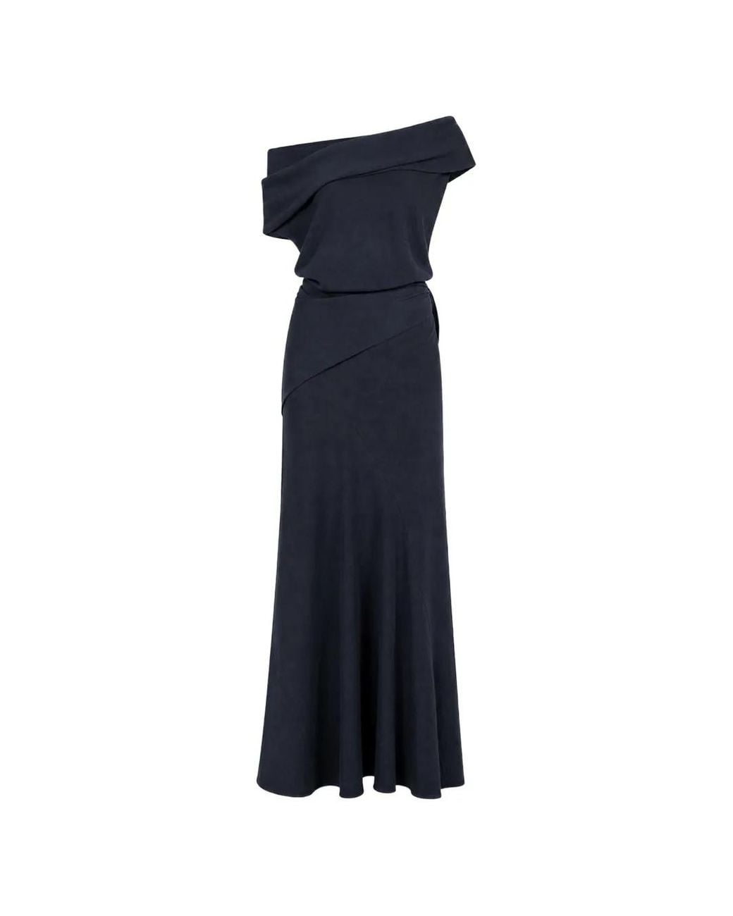 Cortana Blue Onara Off-Shoulder Wrap Maxi Dress