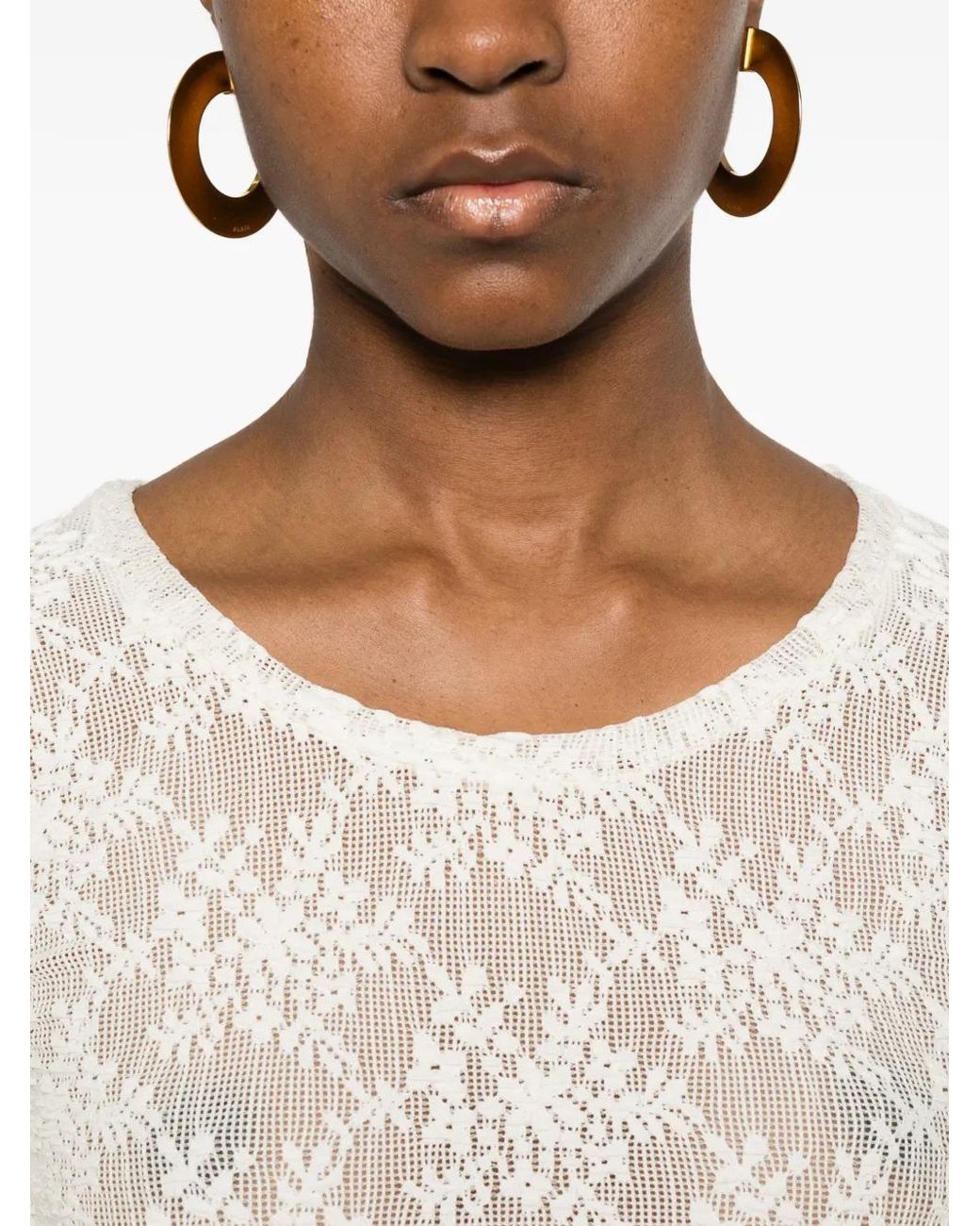 Imperial White T-Shirt À Manches Longues