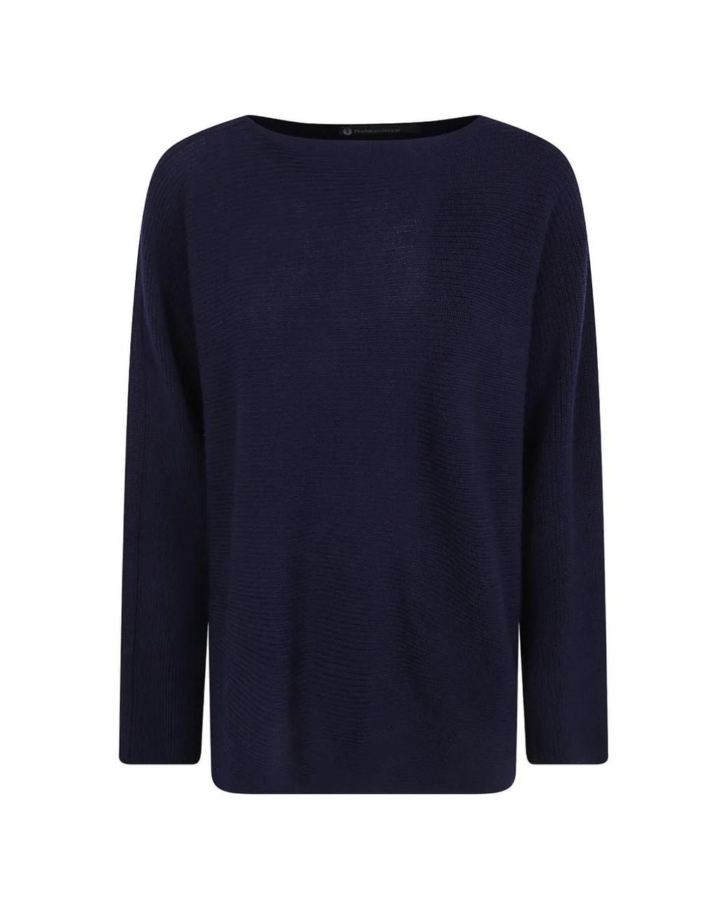Pierantoniogaspari Blue Ribbed-Knit Boat-Neck Sweater
