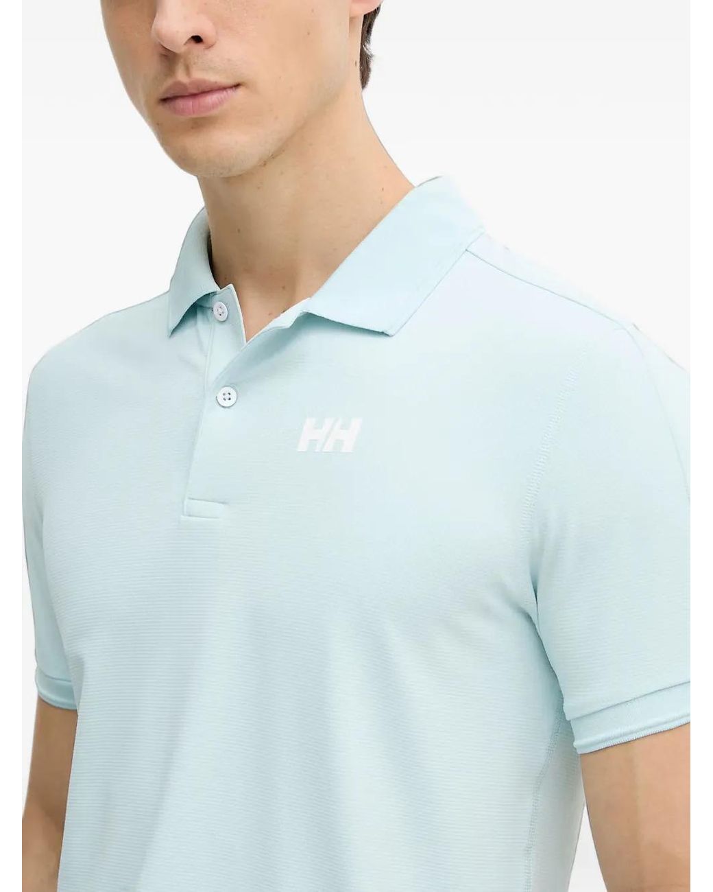 Helly Hansen Blue Salina Logo-Print Short-Sleeve Polo Shirt for men