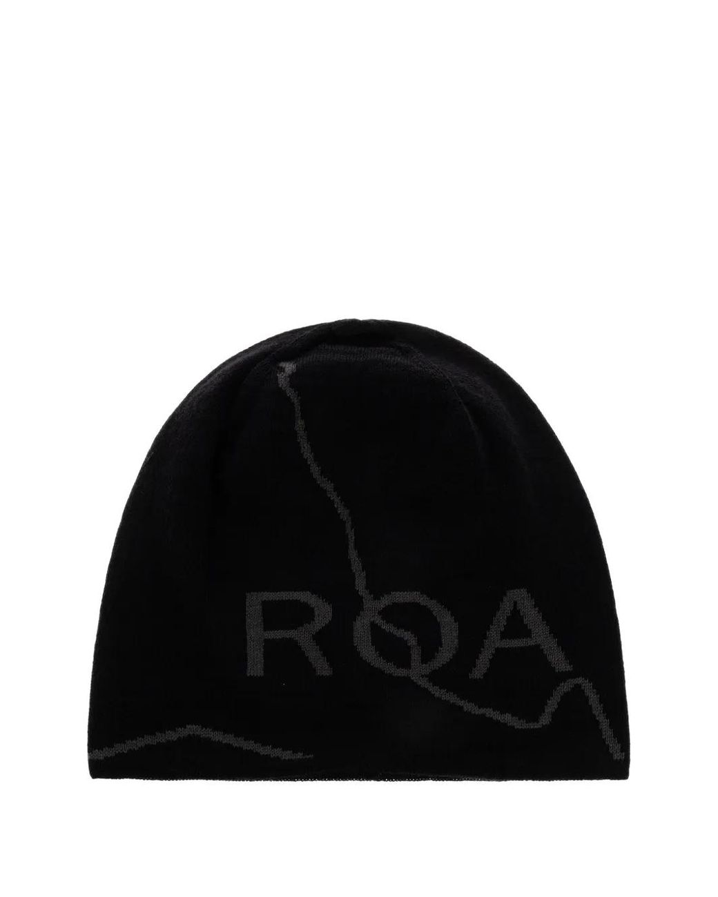 Roa Black Logo-Intarsia Beanie Hat