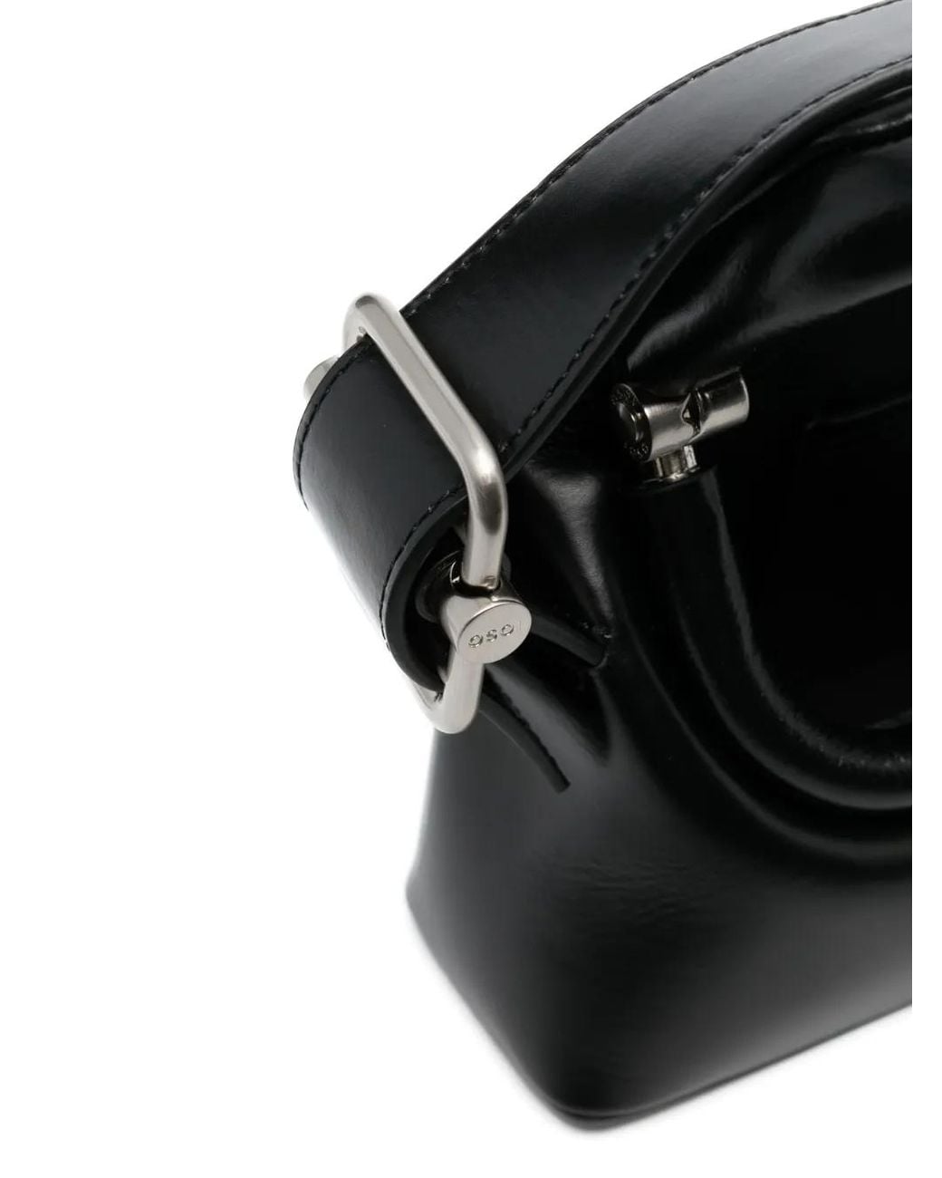 OSOI Black Folder Brot Leather Shoulder Bag