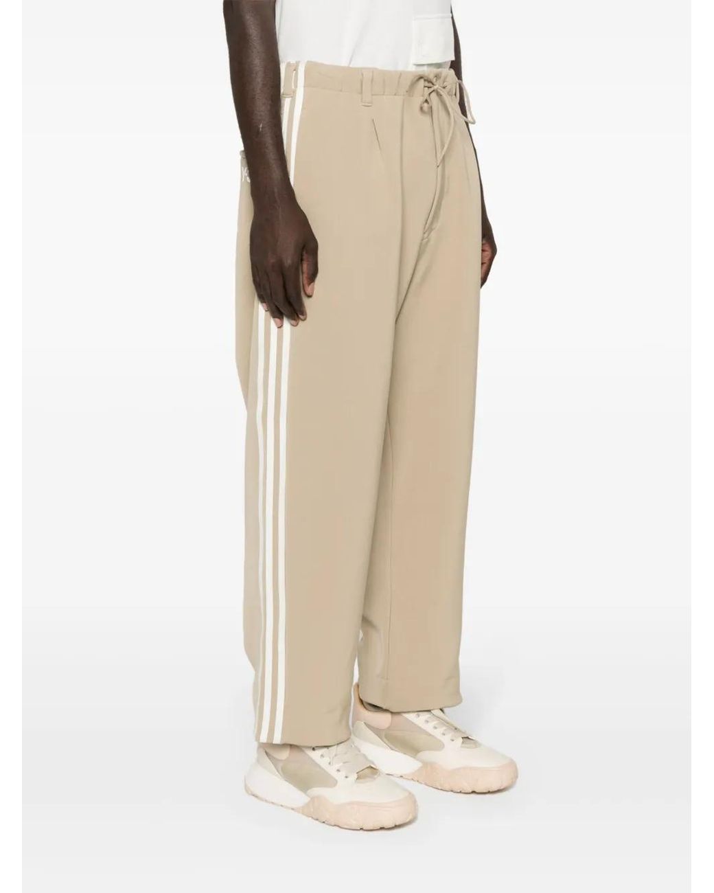 Y-3 Natural Signature 3-Stripes Logo Track Pants