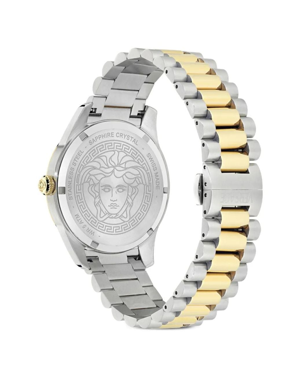 Versace Metallic Apodis Fluted Bezel 41Mm Watch for men