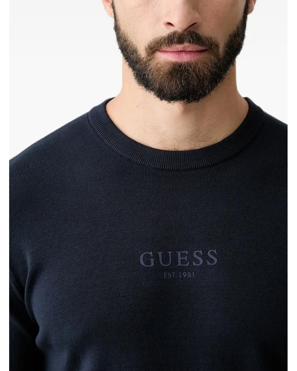 Guess Pullover Mit Logo-Print in Blue für Herren