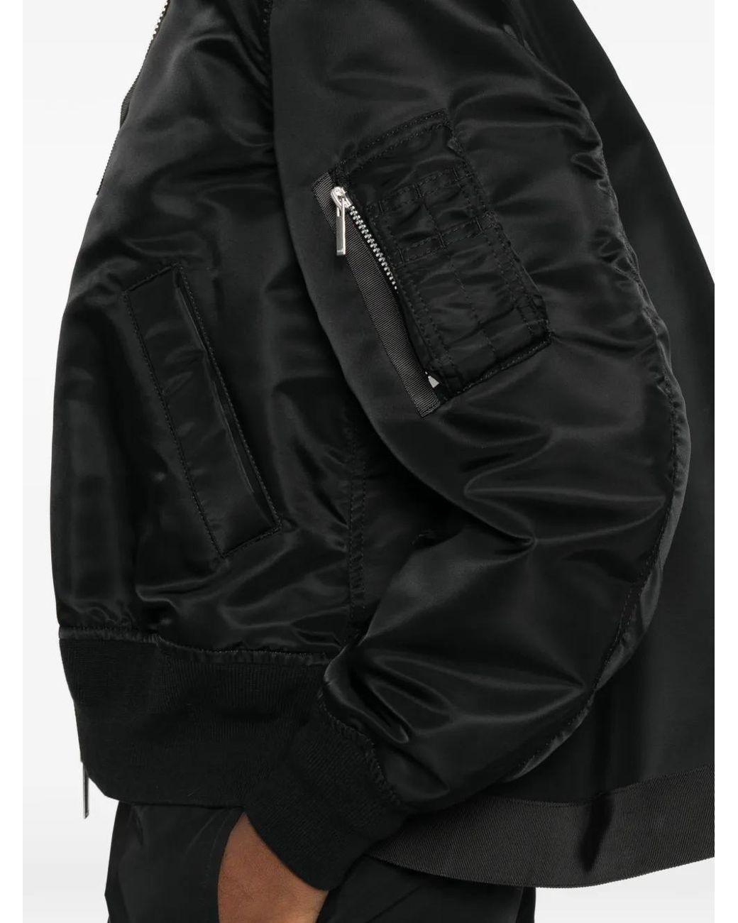 Sacai Black Nylon Bomber Jacket